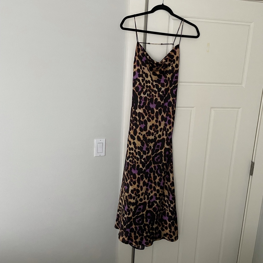 Zara cheetah print midi dress- like new